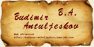 Budimir Antuljeskov vizit kartica